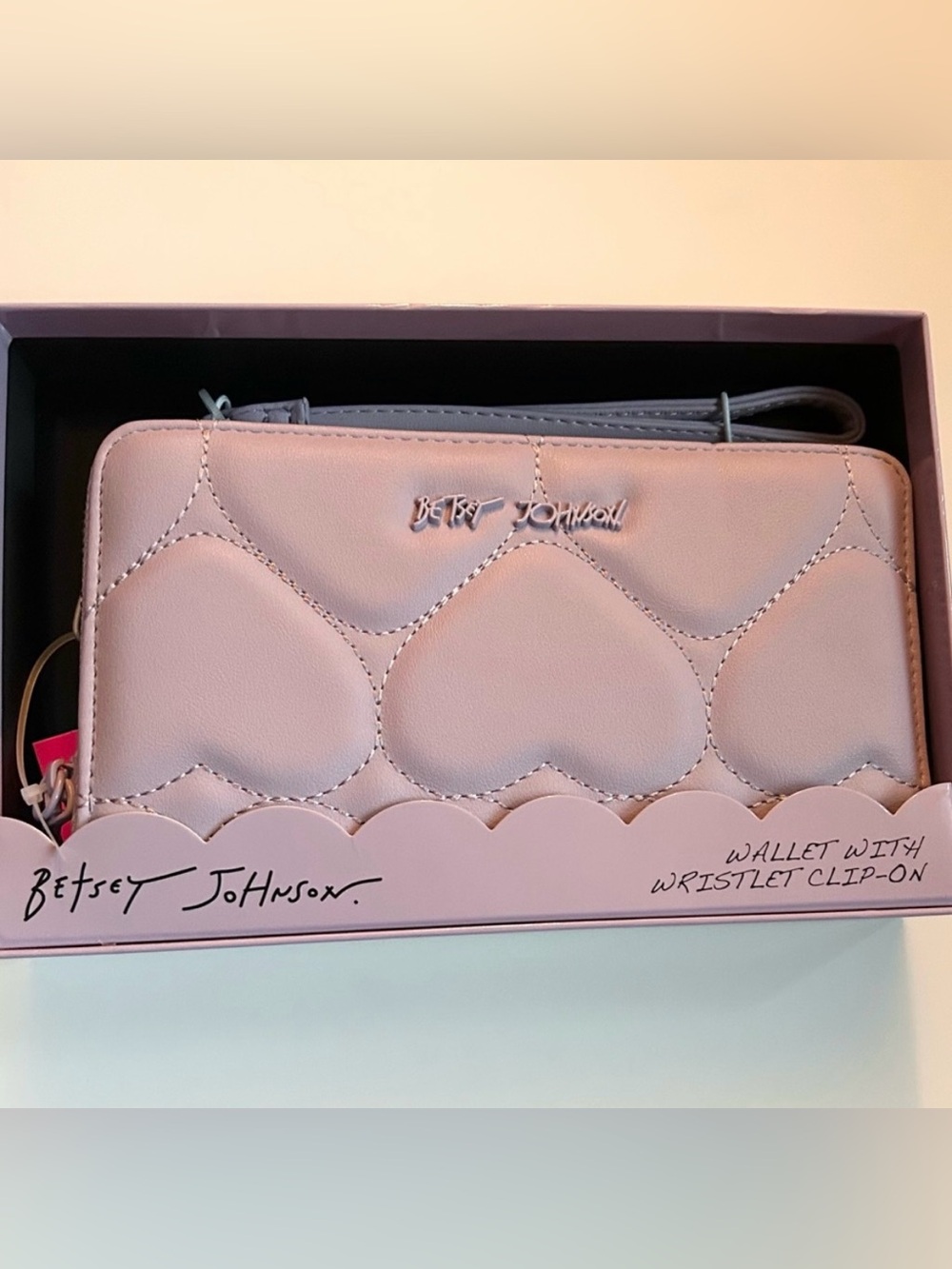 Betsey Johnson Lavender Heart Wallet Wristlet NWT